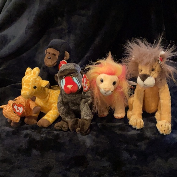 🦁 Jungle Beanie Babies - Picture 1 of 14